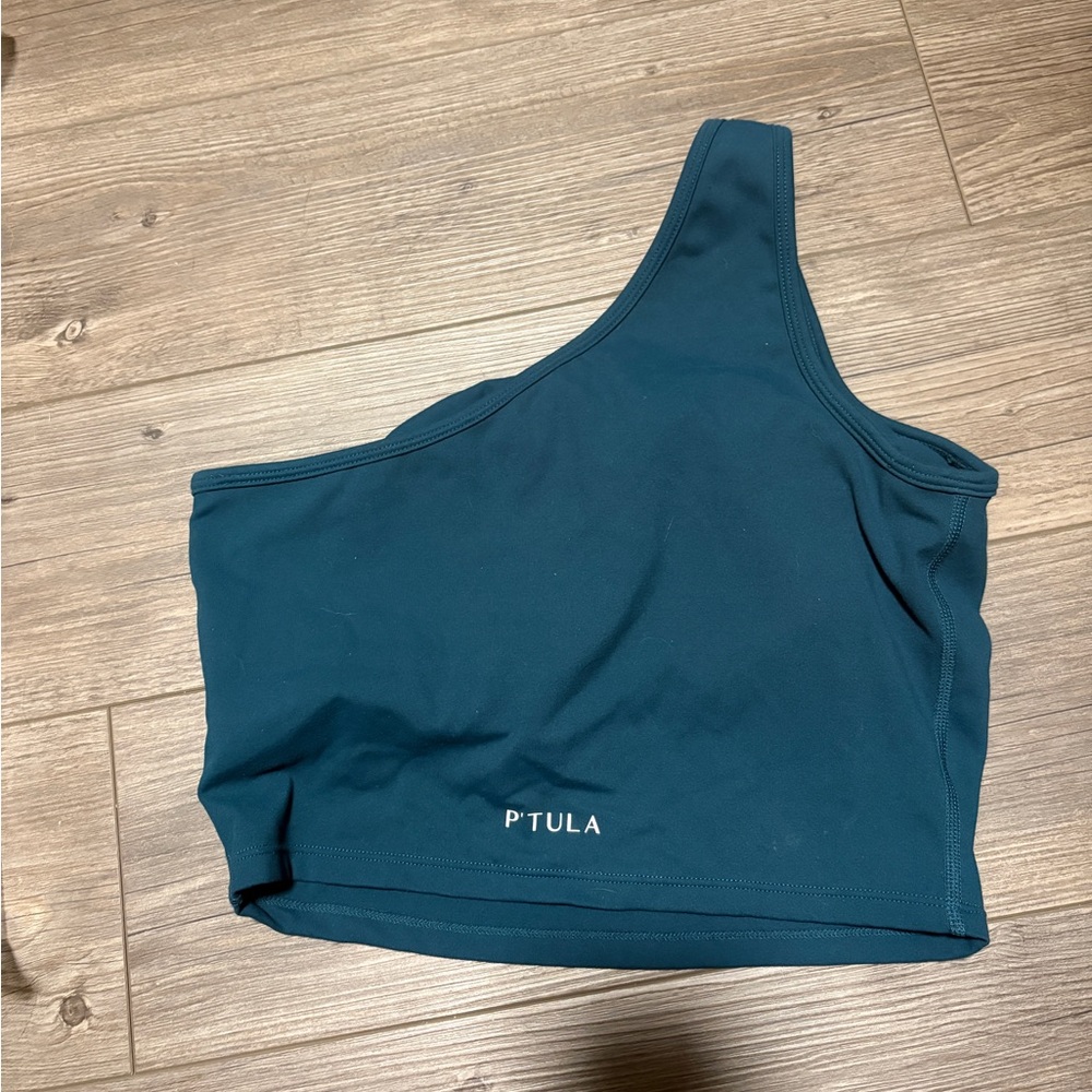 P'tula Teal One-Shoulder Tank Top